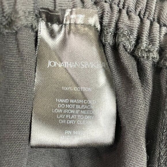 Jonathan Simkhai Long Sleeve Crew Neck Lace Side Cinched Cotton Top Black L - Picture 8 of 8